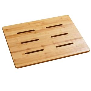 Alfombra Antideslizante de Bambú para Baño, Alfombra Impermeable para Ducha, Rectangular, Estilo Minimalista, Diseño Sólido - Product Image 5