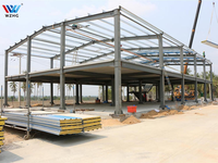 Structure de hangar en acier préfabriqué, bâtiments d'entrepôt en acier préfabriqués à grande portée