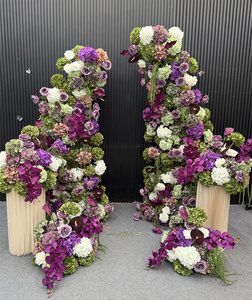 Arrangement floral artificiel vintage vert olive et violet pour mariage, <span class=keywords><strong>centre</strong></span> <span class=keywords><strong>de</strong></span> <span class=keywords><strong>table</strong></span> en hydrangea violet pour décoration <span class=keywords><strong>de</strong></span> mariage d'automne - Product Image 3