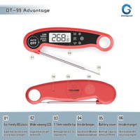 Thermomètre numérique de cuisson pour viande, pliable, avec alarme et affichage max/min, pour barbecue et cuisine – Vente Flash