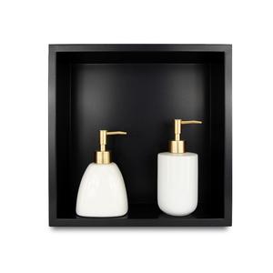 <span class=keywords><strong>Nicho</strong></span> Empotrado para <span class=keywords><strong>Ducha</strong></span> de Acero Inoxidable 304, 305x305x100mm, Negro Mate, Blanco, para Almacenamiento en el Baño, Sin Necesidad de Azulejos - Product Image 2