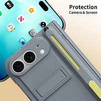 Coque de téléphone antichoc en PC rigide avec protection d'écran en verre trempé et support pliable pour iPhone Duo, livraison rapide