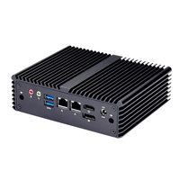 Qotom Barebone Mini PC J4105 Win10 4K DDR4 M.2 SSD Control industrial integrado sin ventilador Mini PC