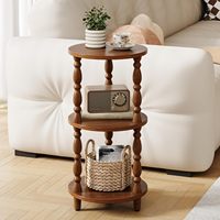 Petite table d'appoint ronde, trois tables basses en bois naturel, décoration de salon, table d'appoint pour salon, chambre à coucher, cuisine
