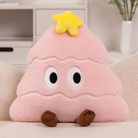 Coussin décoratif Arbre de Noël mignon avec visage Kawaii, super doux, pour canapé, jouet en peluche, parfait pour les décorations ou les cadeaux de Noël