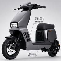 1200W 60V 14 Inch Brushless Electric Motorcycle Off-Road CBS Brake Dual Storage 3 Speed Cruise 200kg Load 61-80km/h for Adults