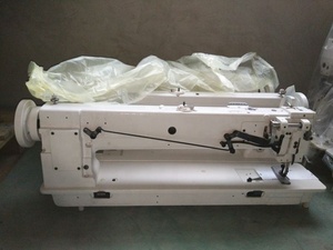 Long Arm Double Needle Lock Stitch Industrial <b>Sewing</b> <b>Machine</b> Mechanical Flat-Bed Design Overalls Automatic Needle Feed Motor - Product Image 3