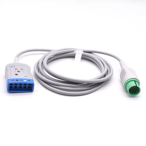 Câble ECG Trunk Compatible Spacelabs 90492 Ultraview ECG Câble pour 5 fils AHA 700-0008-06 Service OEM Caremed - Product Image 1