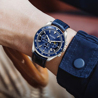 Montre à quartz pour homme personnalisée - Nouvelle arrivée, mode, luxe, alliage, 42 mm, aiguilles lumineuses, résistante à l'eau 30 m, cuir
