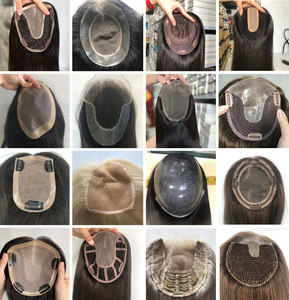 Prothèse capillaire intégrale noire en filet pour <span class=keywords><strong>femme</strong></span>, <span class=keywords><strong>cheveux</strong></span> Remy, 16 pouces, base en soie, <span class=keywords><strong>cheveux</strong></span> chinois - Product Image 6