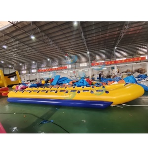 Bateau <span class=keywords><strong>banane</strong></span> <span class=keywords><strong>gonflable</strong></span> robuste pour 20 personnes - Tube tractable avec poignées renforcées pour adultes, enfants, bateau et <span class=keywords><strong>plage</strong></span> - Product Image 3