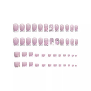 <span class=keywords><strong>Faux</strong></span> ongles d'usine, ongles de main, ensemble de 48 pièces, conçu pour couvrir entièrement les ongles français, vente en gros - Product Image 6