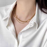 Collier Bowei, design européen et américain, chaîne large, géométrique, métal creux, pour femmes