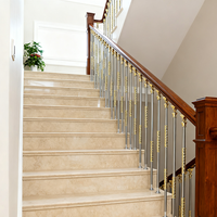 Garde-corps d'escalier en alliage d'aluminium gris de style luxe léger en métal L D, mains courantes de balustrade de villa pour intérieur et extérieur