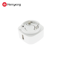 US (États-Unis)-Fiche d'alimentation ronde interchangeable 15w US AU EU UK Plug Adaptateur multi-ports USB Alimentation interchangeable