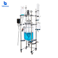 LABOAO Cuve de Réaction Chimique à Double Paroi en Verre 150L Haute Sécurité avec Joint PTFE Complet et Moteur d'Agitation Silencieux