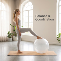 Ballon de yoga LZT pour bureau, en PVC, ergonomique, pour l'équilibre assis, surface antidérapante, diamètre réglable, pour mains/pieds