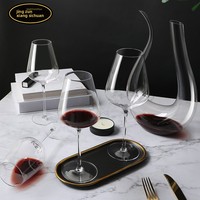 Décanteur en verre à vin rouge bordeaux cristal de luxe de style européen Vente en gros Gravé Ins Bourgogne Tasse accessible