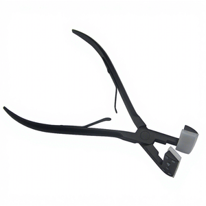 TEEJAY Titanium Black Tape-In Hair Extension Stainless Steel Salon Plier with Silicone Tape OEM - Product Image 1