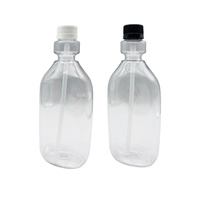 Transparent vide 500ml PET conception personnalisée bouteille de rince-bouche quantitative bouchon antivol rince-bouche peut pour les soins personnels