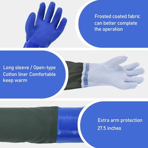 <span class=keywords><strong>Guanti</strong></span> di Sicurezza in PVC Blu Resistenti agli Agenti Chimici, Acidi e Alcali, Extra Lunghi, Impermeabili, Resistenti all'Olio, per Pulizia di <span class=keywords><strong>Stagni</strong></span> e Fognature - Product Image 2
