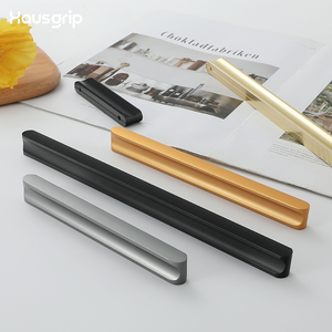 Hausgrip Modern Black Aluminum Long Pull Handles | Cabinet/Drawer/Wardrobe <strong>Door</strong> Handles | Kitchen Furniture Hardware - Product Image 2
