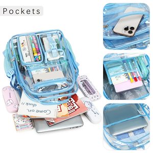 Mochilas Escolares Transparentes de Alta Calidad para Estudiantes, Resistentes, de PVC Transparente, para Niñas y Niños, con Múltiples Bolsillos - Product Image 4