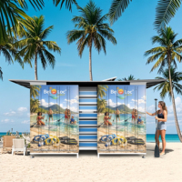 Gabinete Inteligente para Alquiler de Tablas de Paddleboard, Gabinete de Alquiler de Equipos Deportivos, Casillero de Almacenamiento para Playa