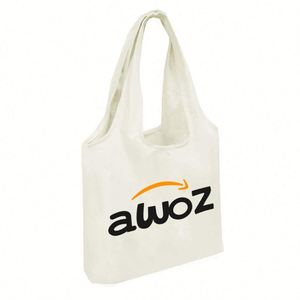 Bolsa de Compras Ecológica Personalizada de 12 oz, Bolsa de Lona Beige Reutilizable con Asa Creativa y Logotipo Impreso - Product Image 5