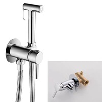 Desain Modern pistol abu-abu disikat Muslim dinding keran Bidet dingin & semprotan panas Shower Shattaf WC Set semprotan untuk kamar mandi