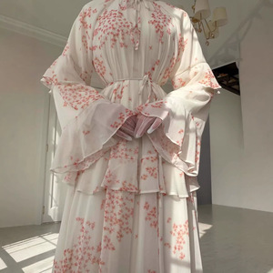 Nuevo Vestido Estampado de Manga Larga para Mujer 2026, Estilo Vintage con Cuello Redondo, Cintura Ajustada, Gran Vuelo, Corte Delgado, Moda Casual de Verano - Product Image 4