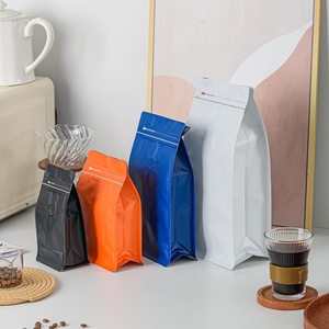 Sacs en plastique à fond plat de 250g (12oz) avec logo personnalisé imprimé, pour café, thé, épicerie, aliments, cadeaux, avec valve et fermeture éclair – Vente chaude - Product Image 4