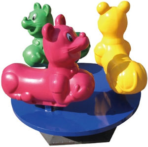 Giostra a Forma di Cavalluccio Marino <span class=keywords><strong>con</strong></span> 3 Posti / Giostra Manuale per Bambini e Bimbi Piccoli (QX-123F) - Product Image 2