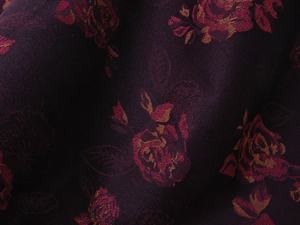 Style antique rouge foncé légèrement élastique rétro foncé à motifs rose jacquard tissu cheongsam ensemble Hanfu tissu design - Product Image 6