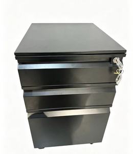 Armoire de classement moderne orange à 3 tiroirs avec serrure à clé, mobilier de bureau pour usage domestique et commercial - Product Image 5