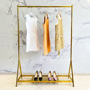 Эксклюзивная Золотая вешалка для одежды, стойка для коммерческой одежды, модная вешалка для одежды, вешалка для одежды