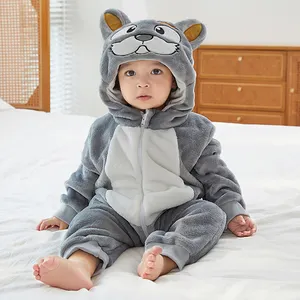 YJY001 Baby Cartoon Stram pler Neugeborene Kapuze Säuglings bekleidung Jungen Mädchen Pyjamas Tier Onesie Jumps uit Panda Kostüme Baby Stram pler