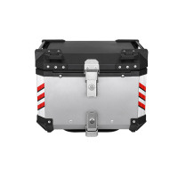 Top Case Universel en Aluminium pour Moto, Boîte Arrière Étanche avec Serrure, Rangement pour Casque et Bagages pour ScooterMoto