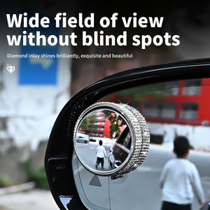 2PCS Miroir <span class=keywords><strong>de</strong></span> recul <span class=keywords><strong>de</strong></span> voiture diamanté, vision complète 360 degrés, grand angle, assistant <span class=keywords><strong>de</strong></span> stationnement, étanche, miroir d'angle mort pour voiture - Product Image 5