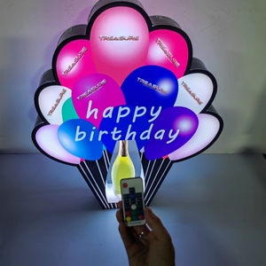 ที่กำหนดเองคืน <span class=keywords><strong>Clup</strong></span> เค้กวีไอพีสุขสันต์วันเกิดขวดแชมเปญเพรนเซนเตอร์ LED บอลลูนขวด Glorifier แสดง - Product Image 1