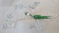 Papier peint mural personnalisé SUNGPU, imprimé à la main, paysage chinois, plantes, fleurs, oiseaux, broderie perlée
