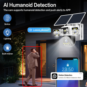 Telecamera di Sicurezza Solare PTZ 9MP con 3 Lenti e 3 Schermi, Telecamera CCTV Wireless da Esterno, Registrazione AOV24/7, Rilevamento Umano AI, Audio Bidirezionale, IP66 - Product Image 5