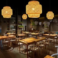 Lampe suspendue rustique en rotin tressé fait main, luminaire en bambou naturel pour îlot de cuisine, salle à manger, décoration murale de ferme ou maison