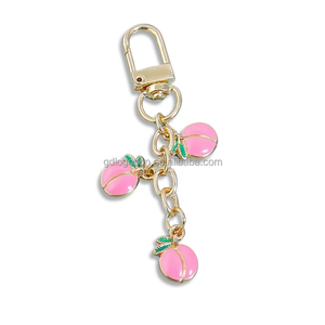 Tùy Chỉnh Đơn Giản Trái Cây Keychain Dâu Đào Anh Đào Kim Loại Mặt Dây Chuyền Keyring Thời Trang Túi Quyến rũ Nhỏ Keyring Phụ Kiện Phụ Nữ Quà Tặng - Product Image 2