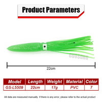 Guosong Bulbe en caoutchouc Shell Squid Leurre de pêche 22cm Plastique souple Offshore Big Game Trolling Squid Lure Bait Bulb