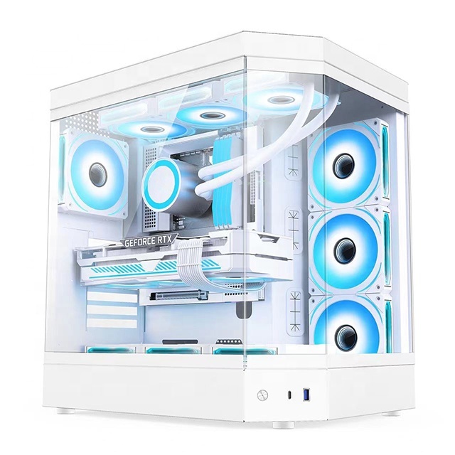 New Design Curved Tempered Glass ATX/M-ATX Gaming PC Chassis with Premium Computer Case Features