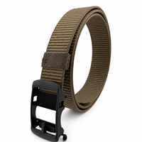 Ceinture tactique en nylon réglable avec logo personnalisé, boucle à cliquet sans trou, pour hommes, travail en extérieur