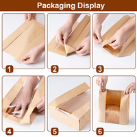 Sac d'emballage alimentaire en papier kraft avec fenêtre pour pain grillé, produits de boulangerie, pochette d'emballage personnalisée pour boulangerie