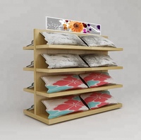 Étagère de présentation en bois pour linge de maison, mobilier de magasin, présentoir pour écharpes, draps, avec rangements pour oreillers et housses de couette