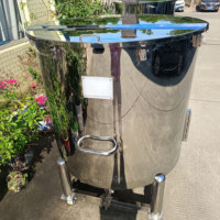 Réservoir de stockage en acier inoxydable de 1000 L à couvercle semi-ouvert, chauffage sous pression, roues pour le stockage de produits chimiques, parfumés et cosmétiques